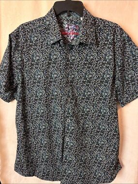 Robert Graham Burley botanical print Short Sleeve button up XL
